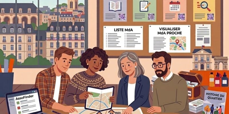Bénévoles dans une Maison de la Vie Associative et Citoyenne à Paris